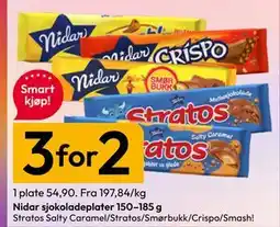 Gigaboks Nidar sjokoladeplater 150–185 g tilbud