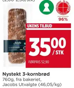 Meny Nystekt 3-kornbrød tilbud