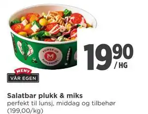 Meny Salatbar plukk & miks tilbud