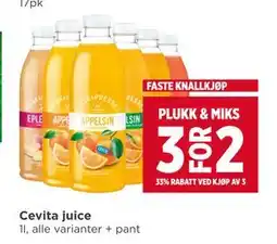 Meny Cevita juice tilbud