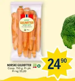 Coop Prix NORSKE GULRØTTER tilbud