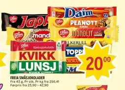 Coop Prix FREIA SMÅSJOKOLADER tilbud