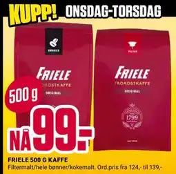Europris FRIELE 500 G KAFFE tilbud