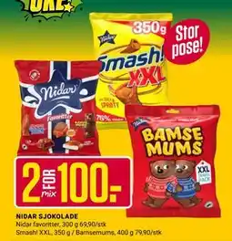 Europris NIDAR SJOKOLADE tilbud