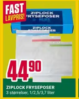 Europris ZIPLOCK FRYSEPOSER tilbud
