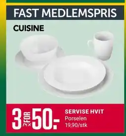 Europris SERVISE HVIT, Medlemspris tilbud