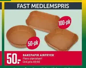 Europris BAKEPAPIR AIRFRYER, Medlemspris tilbud
