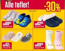 Europris Alle tøfler! tilbud