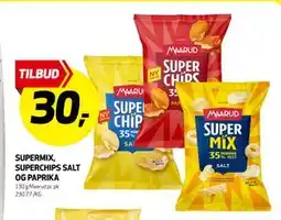 Bunnpris SUPERMIX, SUPERCHIPS SALT OG PAPRIKA tilbud