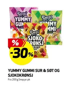 Bunnpris YUMMY GUMMI SUR & SØT OG SJOKOKRØNSJ tilbud