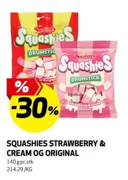 Bunnpris SQUASHIES STRAWBERRY & CREAM OG ORIGINAL tilbud