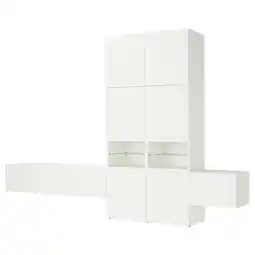 IKEA BestÅ Medieoppbevaring, kombinasjon, hvit/lappviken hvit, 360x42x231 cm tilbud