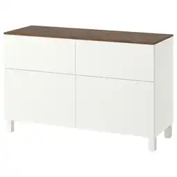 IKEA BestÅ Oppbevaringskomb m dør/skuffer, hvit/förvaltare hvit, 120x42x75 cm tilbud