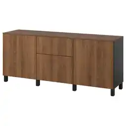 IKEA BestÅ Kommode, brunsvart/lappviken/stubbarp valnøttmønstret, 180x42x75 cm tilbud