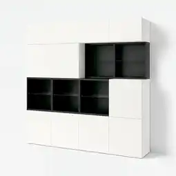 IKEA BestÅ Oppbevaring med dører, brunsvart/lappviken hvit, 240x42x231 cm tilbud