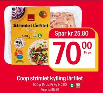 Coop strimlet kylling lårfilet