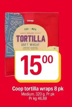 Coop Extra Coop tortilla wraps 8 pk tilbud