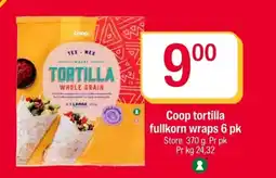 Coop Extra Coop tortilla fullkorn wraps 6 pk tilbud