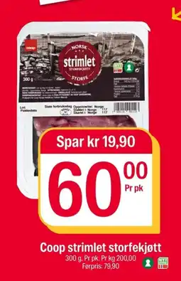 Coop Extra Coop strimlet storfekjøtt tilbud
