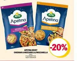 Coop Extra Arla Apetina revet cheddar & mozzarella/mozzarella tilbud