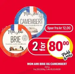 Coop Extra Mon Ami Brie og camembert tilbud