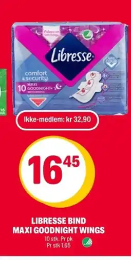 Coop Extra Libresse Bind maxi goodnight wings tilbud