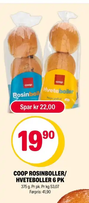 Coop rosinboller/ hveteboller 6 pk