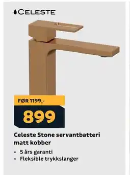 Megaflis Celeste Stone servantbatteri matt kobber tilbud