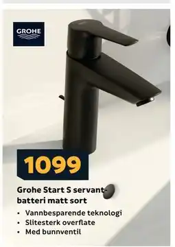 Megaflis Grohe Start S servantbatteri matt sort tilbud