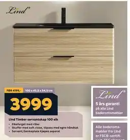 Megaflis Lind Timber servantskap 100 eik tilbud