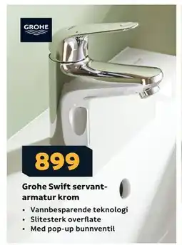 Megaflis Grohe Swift servantarmatur krom tilbud