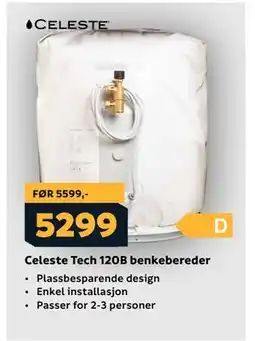 Megaflis Celeste Tech 120B benkebereder tilbud