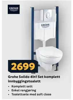 Megaflis Grohe Solido 4in1 Set komplett innbyggingstoalett tilbud