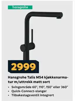 Megaflis Hansgrohe Talis M54 kjøkkenarmatur m/uttrekk matt sort tilbud