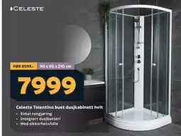 Megaflis Celeste Tolentino buet dusjkabinett hvit tilbud