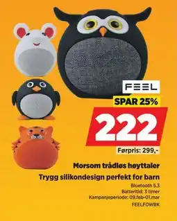 POWER Morsom trådløs høyttaler tilbud