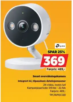 POWER Smart overvåkningskamera tilbud