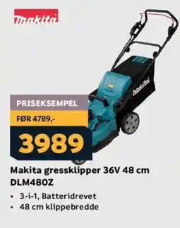 Megaflis MAKITA Gressklipper 36V 48 cm DLM480Z tilbud
