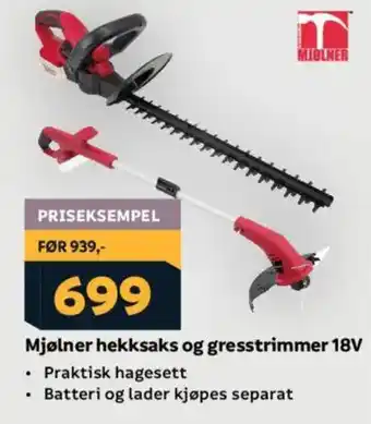 Mjølner hekksaks og gresstrimmer 18v