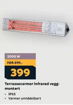 Megaflis Terrassevarmer infrarød vegg- montert tilbud