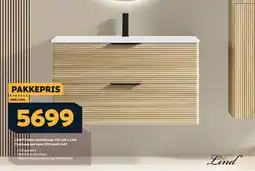 Megaflis Lind timber møbelskap 100 eik + lind toulouse servant 100 matt hvit tilbud