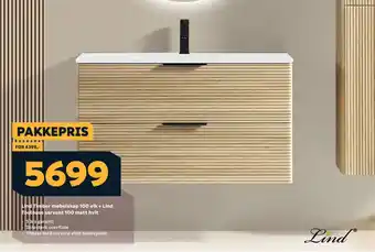 Lind timber møbelskap 100 eik + lind toulouse servant 100 matt hvit