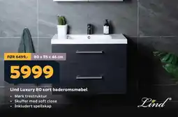 Megaflis LIND Luxury 80 sort baderomsmøbel tilbud