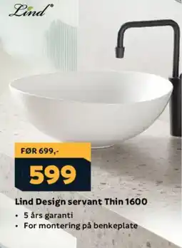 Megaflis LIND Design servant thin 1600 tilbud