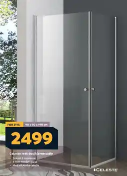 Megaflis CELESTE Rett dusjhjørne satin tilbud