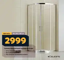 Megaflis CELESTE Marella buet dusjhjørne krom tilbud