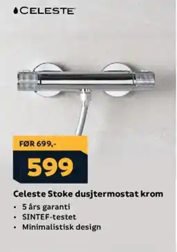 Megaflis CELESTE Stoke dusjtermostat krom tilbud
