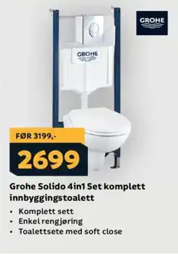 Megaflis GROHE Solido 4in1 set komplett innbyggingstoalett tilbud