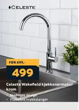 Megaflis CELESTE Wakefield kjøkkenarmatur krom tilbud