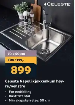 Megaflis CELESTE Napoli kjøkkenkum høy- re/venstre tilbud